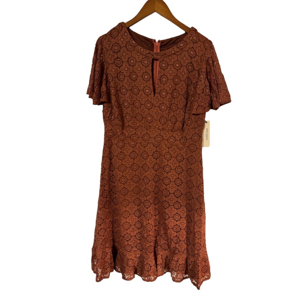 NWT Kiyonna Middleton Lace Dress Size 0 in Rust Brown - Picture 4 of 6